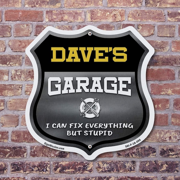 Signmission Dave's Garage I Can Fix Everything But Stupid, 12 inch X 12 inch, Plastic Sign, 2PK - SHI-P-2PACK-12-490-DAVE