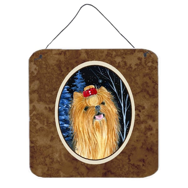 Micasa 6 x 6 in. Starry Night Yorkie Aluminium Metal Wall or Door Hanging Prints - MI232430