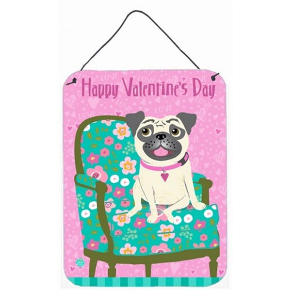 Carolines Treasures Happy Valentines Day Pug Wall or Door Hanging Prints - CA78869