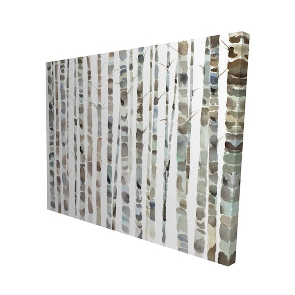Fondo 16 x 20 in. Watercolor Birch Tree Forest-Print on Canvas - FO3332048
