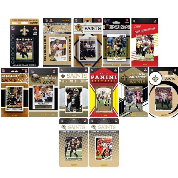 Williams & Son Saw & Supply C&I Collectables SAINTS1318TS NFL New Orleans Saints 13 Different Licensed Trading Card Team Sets - SAINTS1318TS