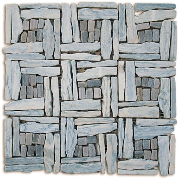 Intrend Tile Basket Wave Natural Stone Landscape Cooler Gray And Darker Gray Mixed - LS012-D
