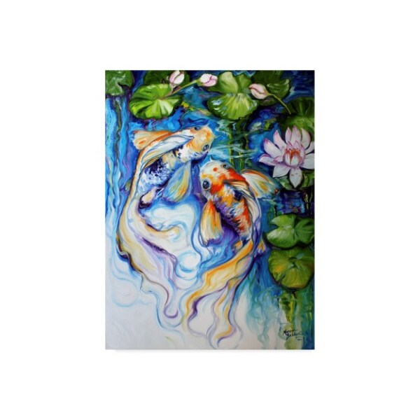 Trademark Fine Art Marcia Baldwin 'Koi Koi And Lily' Canvas Art, 14x19 - ALI34661-C1419GG