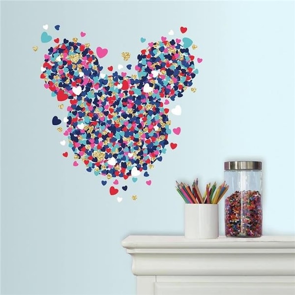 Roommates Roommates RMK3593GM Minnie Mouse Heart Confetti Peel & Stick Giant Wall Decals with Glitter - RMK3593GM