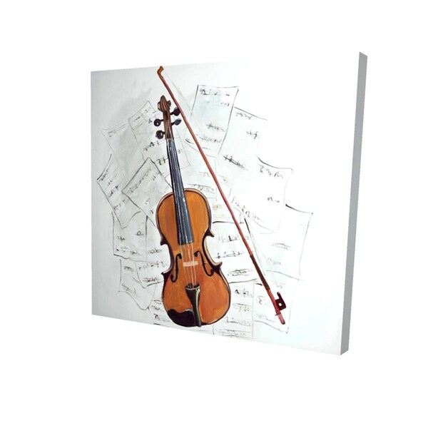 Fondo 12 x 12 in. Violin on Music Sheet-Print on Canvas - FO3332043
