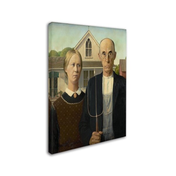 Trademark Fine Art Grant Wood 'American Gothic' Canvas Art, 18x24 - AA00520-C1824GG
