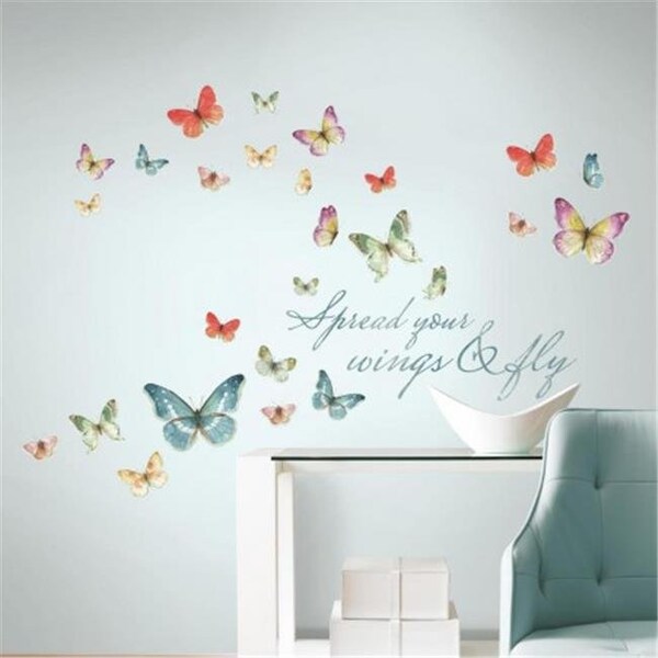 Roommates RoomMates RMK3263SCS Lisa Audit Butterfly Quote Peel & Stick Wall Decals - RMK3263SCS