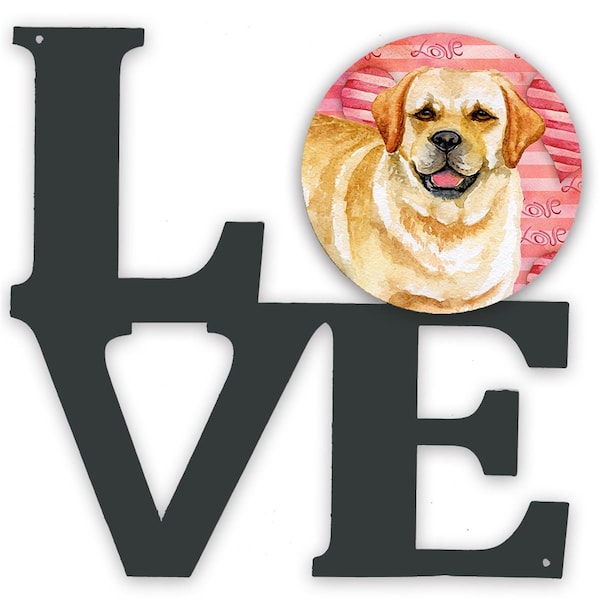Carolines Treasures 11.5 x 11.75 in. Golden Retriever Love Metal Artwork Wall Decor - BB9751WALV