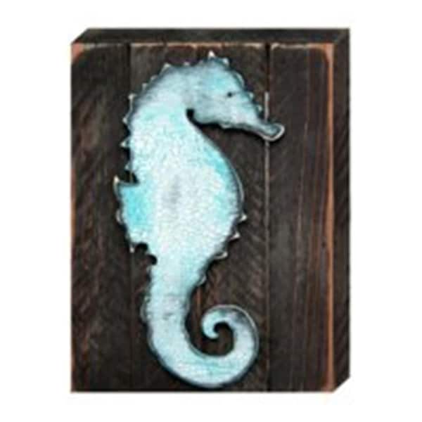 Clean Choice Seahorse Vintage Art on Board Wall Decor - CL2582219