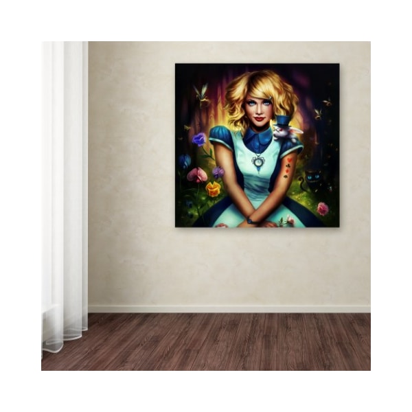 Trademark Fine Art JoJoesArt 'Alice in Wonderland' Canvas Art, 18x18 - ALI11681-C1818GG