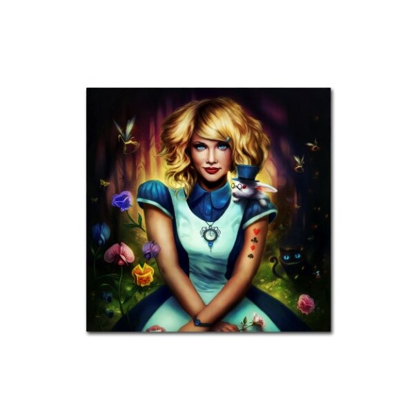 Trademark Fine Art JoJoesArt 'Alice in Wonderland' Canvas Art, 18x18 - ALI11681-C1818GG