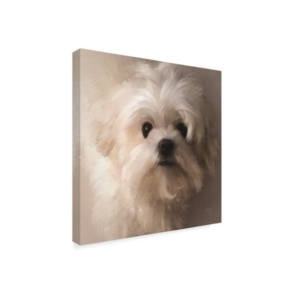 Trademark Fine Art Lois Bryan 'Maltese Puppy Portrait' Canvas Art, 14x14 - LBR00396-C1414GG