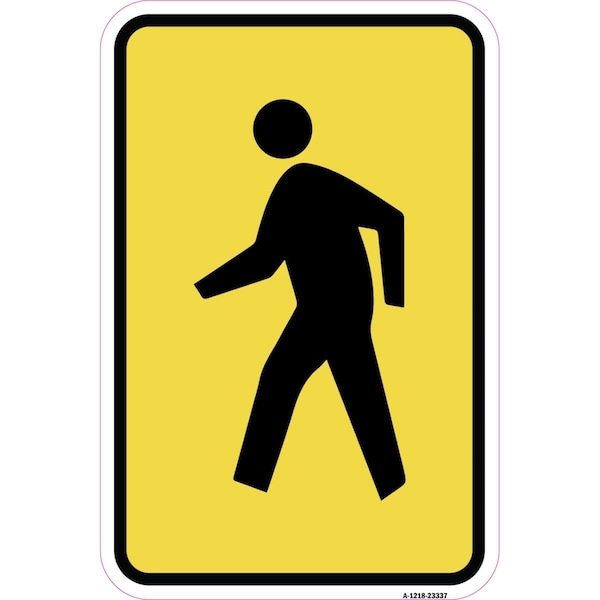 Amistad 12 x 18 in. Aluminum Sign - Pedestrian Crossing Symbol - AM2026924