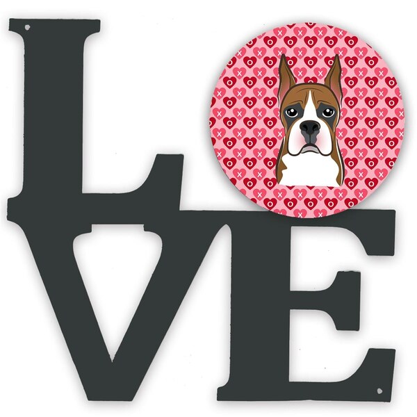 Carolines Treasures 11.5 x 11.75 in. Boxer Metal Artwork Love Wall Decor - BB5293WALV