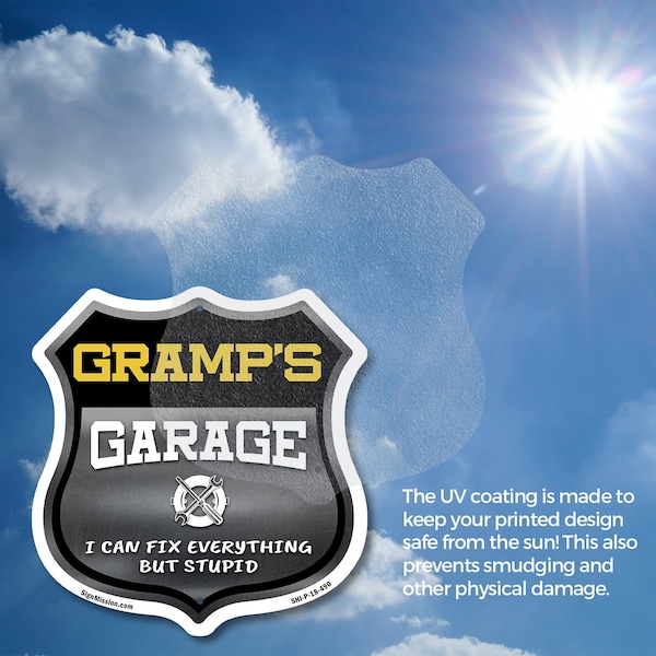 Signmission Gramp's Garage I Can Fix Everything But Stupid, 6 inch X 6 inch, Vinyl Decal, 5PK - SHI-D-5PACK-6-490-GRAMP