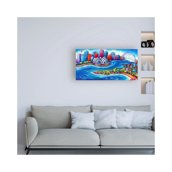 Trademark Fine Art Deborah Broughton 'Tourist Sydney Harbpan' Canvas Art, 16x32 - ALI46871-C1632GG