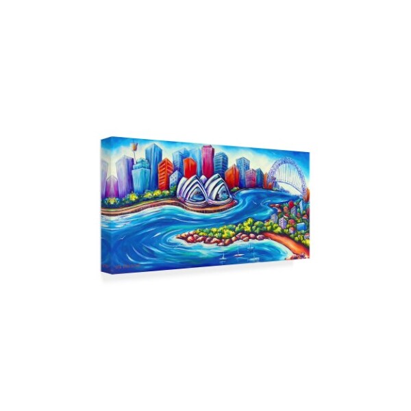 Trademark Fine Art Deborah Broughton 'Tourist Sydney Harbpan' Canvas Art, 16x32 - ALI46871-C1632GG