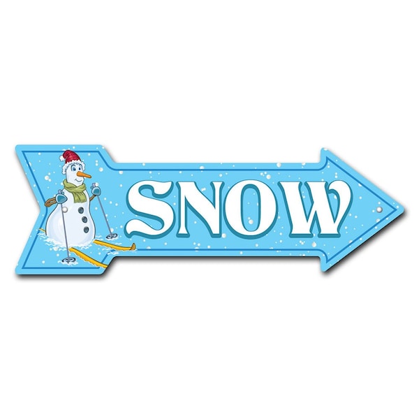 Signmission Snow Arrow Sign Funny Home Decor 24in Wide - P-ARROW8-999605