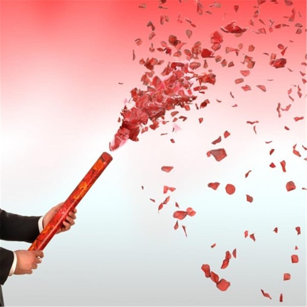 Surprise Red Rose Petals Confetti Cannon - 24 in. - SU2798249