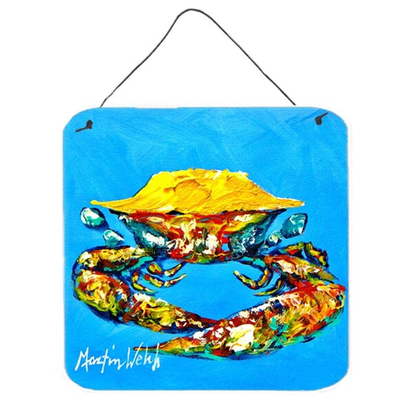 Micasa Crab Baby Blue Aluminium Metal Wall Or Door Hanging Prints - MI233963
