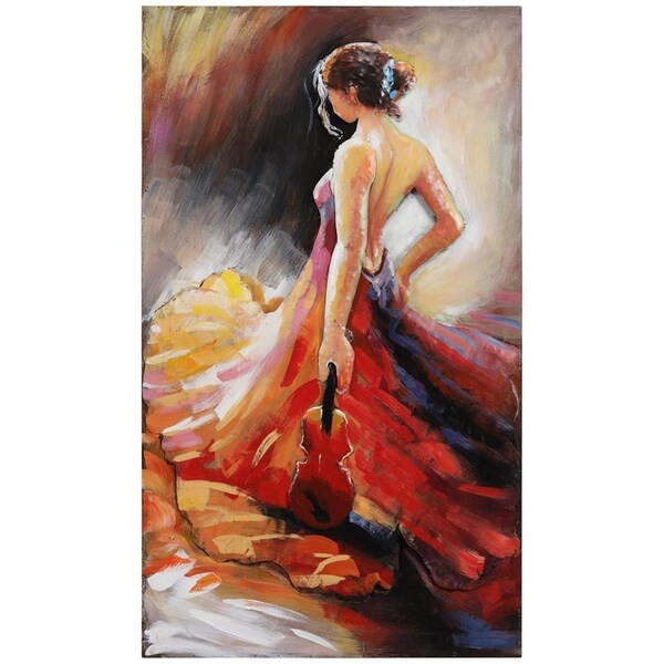 Solid Storage Supplies Flamenco Mixed Media Iron Hand Painted Dimensional Wall Art - SO2958812