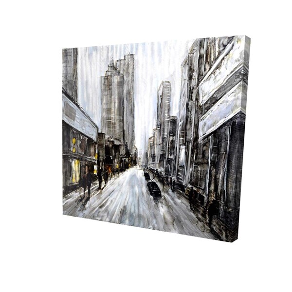 Fondo 32 x 32 in. Grey Gloomy Street-Print on Canvas - FO2789277