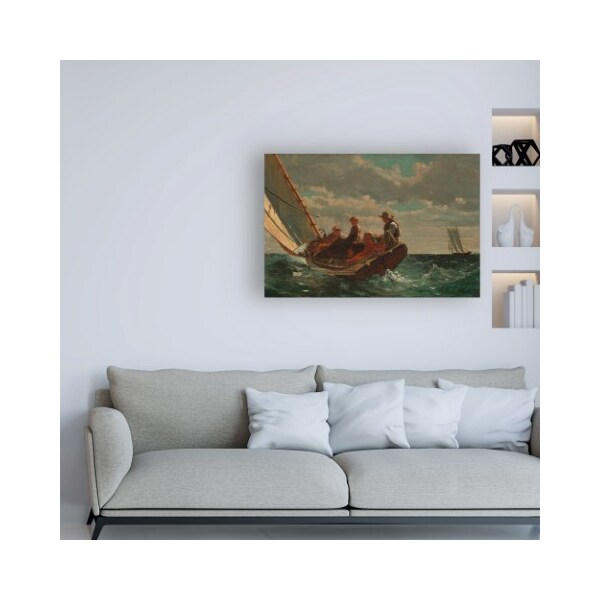Trademark Fine Art Winslow Homer 'Breezing Up (A Fair Wind) 1873-76' Canvas Art, 22x32 - BL01326-C2232GG