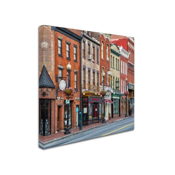 Trademark Fine Art CATeyes 'Georgetown Shops DC 2' Canvas Art, 24x24 - MZ0393-C2424GG