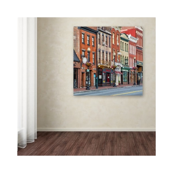 Trademark Fine Art CATeyes 'Georgetown Shops DC 2' Canvas Art, 24x24 - MZ0393-C2424GG