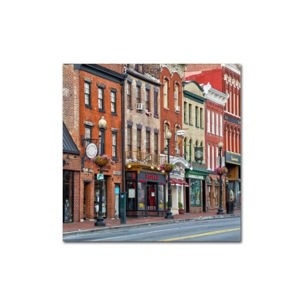 Trademark Fine Art CATeyes 'Georgetown Shops DC 2' Canvas Art, 24x24 - MZ0393-C2424GG