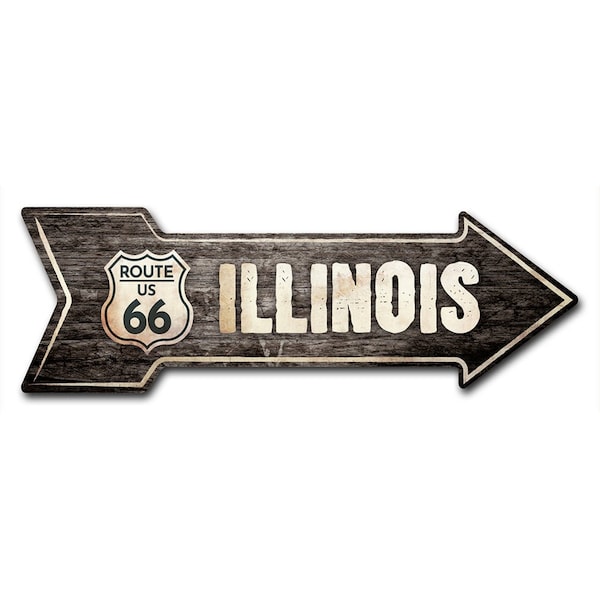 Signmission Illinois 66 2 Arrow Decal Funny Home Decor 30in Wide - D-A-10-999803