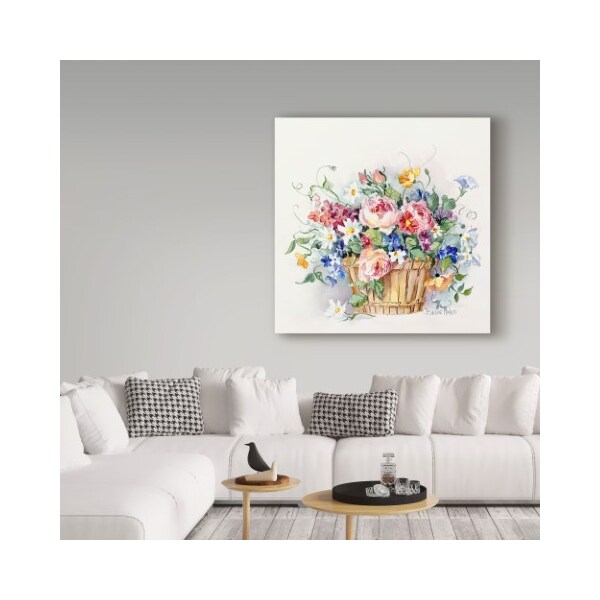 Trademark Fine Art Barbara Mock 'Rose Basket' Canvas Art, 35x35 - ALI38921-C3535GG