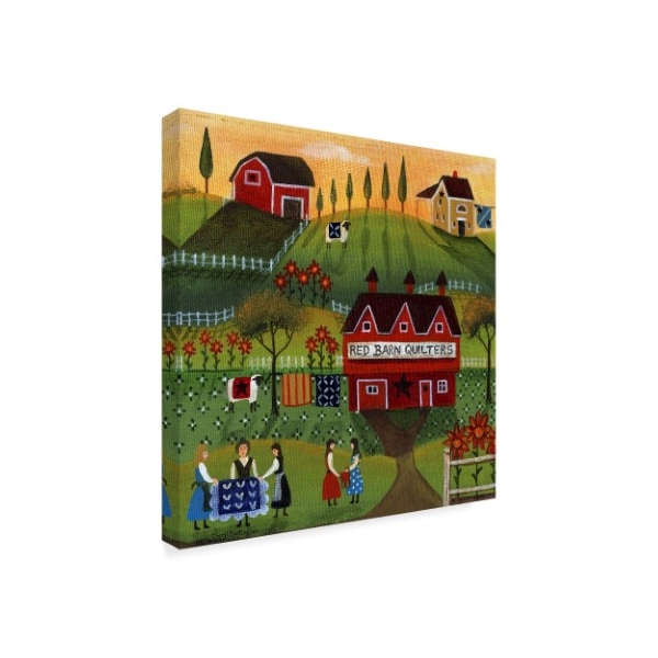 Trademark Fine Art Cheryl Bartley 'Red Barn Quilters 1' Canvas Art, 14x14 - ALI41011-C1414GG