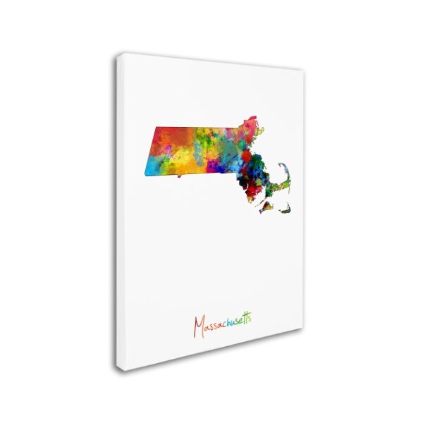 Trademark Fine Art Michael Tompsett 'Massachusetts Map' Canvas Art, 35x47 - MT0694-C3547GG