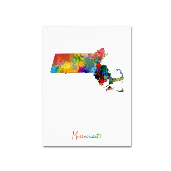 Trademark Fine Art Michael Tompsett 'Massachusetts Map' Canvas Art, 35x47 - MT0694-C3547GG
