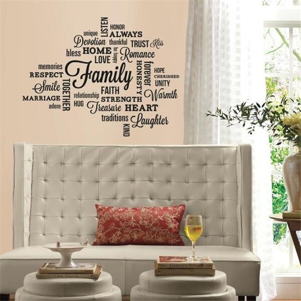 Roommates ROOMMATES RMK2741SCS Family Quote Peel and Stick Wall Decals - RMK2741SCS