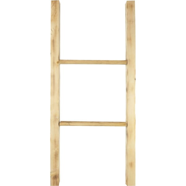 Ekena Millwork 15"W x 36"H x 3 1/2"D Vintage Farmhouse 2 Rung Ladder, Barnwood Decor Collection, Natural Barnwood - DECR015X036X04LDRUF