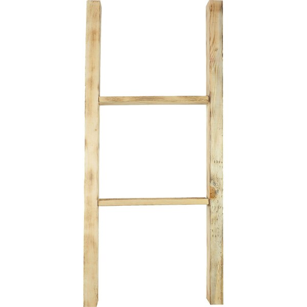 Ekena Millwork 15"W x 36"H x 3 1/2"D Vintage Farmhouse 2 Rung Ladder, Barnwood Decor Collection, Natural Barnwood - DECR015X036X04LDRUF
