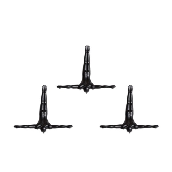 Home Roots Beddings Home Roots Beddings  Wall Diver Wall Art; Black - Pack of 3 - 332359