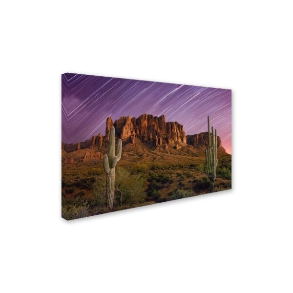 Trademark Fine Art Mike Jones Photo 'Lost Dutchman Star Trails' Canvas Art, 12x19 - ALI17833-C1219GG