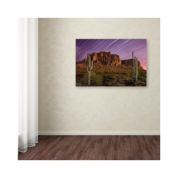 Trademark Fine Art Mike Jones Photo 'Lost Dutchman Star Trails' Canvas Art, 12x19 - ALI17833-C1219GG