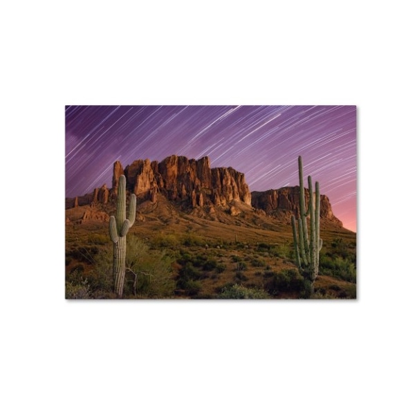 Trademark Fine Art Mike Jones Photo 'Lost Dutchman Star Trails' Canvas Art, 12x19 - ALI17833-C1219GG