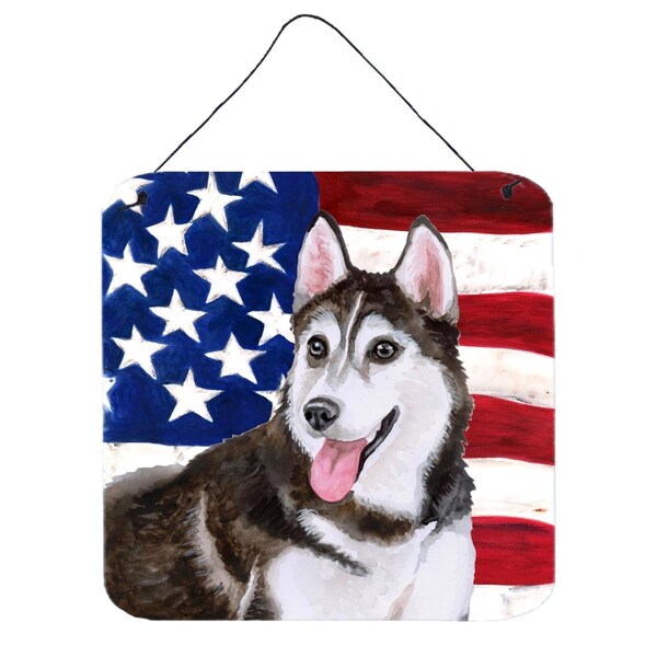 Carolines Treasures Siberian Husky No. 2 Patriotic Wall or Door Hanging Prints - BB9712DS66