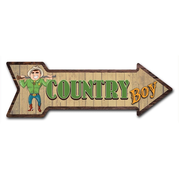 Signmission Country Boy Arrow Decal Funny Home Decor 18in Wide - D-A-999901