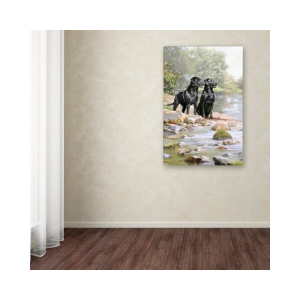 Trademark Fine Art The Macneil Studio 'Black Labradors' Canvas Art, 12x19 - ALI9097-C1219GG