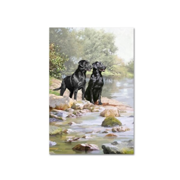 Trademark Fine Art The Macneil Studio 'Black Labradors' Canvas Art, 12x19 - ALI9097-C1219GG