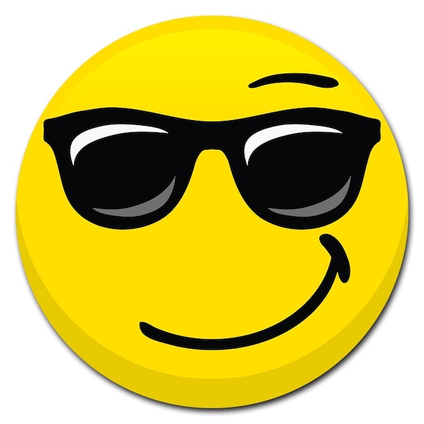 Signmission Emoji Shades Circle Vinyl Laminated Decal - D-48-CIR-EMOJI SHADES