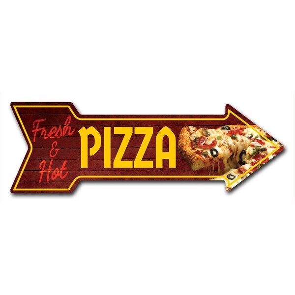 Signmission Pizza Arrow Decal Funny Home Decor 18in Wide - D-A-999667