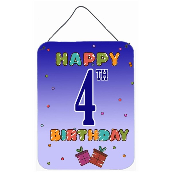 Carolines Treasures Happy 4Th Birthday Wall and Door Hanging Prints - CJ1095DS1216