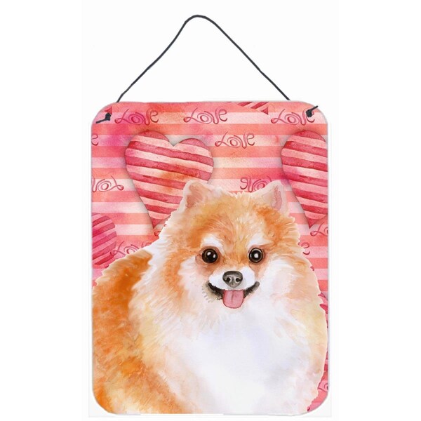 Carolines Treasures Pomeranian No.2 Love Wall or Door Hanging Prints - BB9803DS1216